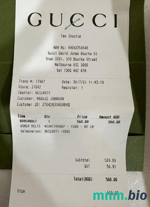Gucci Fashion Company szablon pokwitowania płatności PSD
